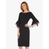 imageAdrianna Papell Knit Crepe Tiered Sleeve Dress Navy SateenBlack