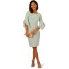 imageAdrianna Papell Knit Crepe Tiered Sleeve Dress Navy SateenIcy Sage
