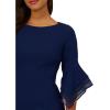 imageAdrianna Papell Knit Crepe Tiered Sleeve Dress Navy SateenNavy Sateen