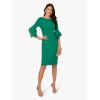 imageAdrianna Papell Knit Crepe Tiered Sleeve Dress Navy SateenRadiant Emerald