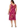 image:imageAdrianna Papell Womens Plus Size Ruffle Neckline BIAS Dress Raspberry Multi