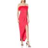 image:imageAidan Mattox Womens Stretch Satin Strapless GownHot Tomato