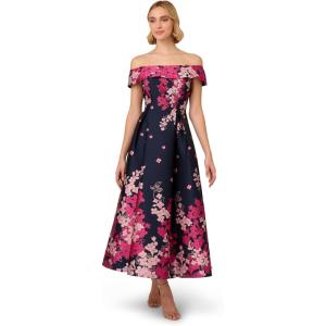 image:imageAdrianna Papell OffShoulder Dress Pink MultiNavyPink Multi