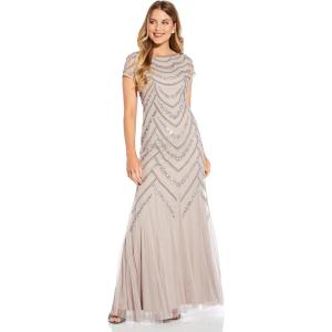 image:imageAdrianna Papell Womens Bead Covered GownMarble