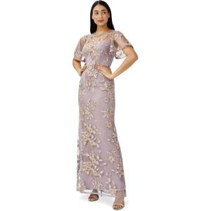 image:imageAdrianna Papell womens Floral Embroidery GownTaupeGold