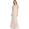 image:imageAdrianna Papell Womens Beaded Flutter Sleeve GownFlaxen