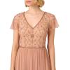 image:imageAdrianna Papell Womens Beaded Long DressRose Gold