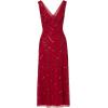 image:imageAdrianna Papell Womens Beaded Mesh DressCranberry