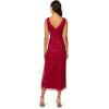 image:imageAdrianna Papell Womens Beaded Mesh DressCranberry