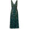 image:imageAdrianna Papell Womens Beaded Mesh DressGreenGold