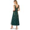 image:imageAdrianna Papell Womens Beaded Mesh DressGreenGold