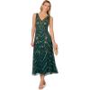 image:imageAdrianna Papell Womens Beaded Mesh DressGreenGold