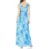 image:imageAdrianna Papell Womens Floral Print Sleeveless GownBlue