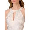 image:imageAdrianna Papell Womens Halter Foil Mesh GownIvorySilver