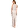 image:imageAdrianna Papell Womens Halter Foil Mesh GownIvorySilver