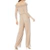 image:imageAdrianna Papell Womens Metallic Rosette JumpsuitChampagne Gold
