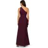 image:imageAdrianna Papell Womens One Shoulder Satin Crepe GownBordeaux Glow