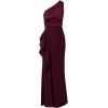 image:imageAdrianna Papell Womens One Shoulder Satin Crepe GownBordeaux Glow
