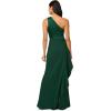 image:imageAdrianna Papell Womens One Shoulder Satin Crepe GownDeep Forest
