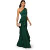 image:imageAdrianna Papell Womens One Shoulder Satin Crepe GownDeep Forest