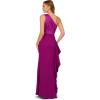 image:imageAdrianna Papell Womens One Shoulder Satin Crepe GownWild Orchid