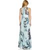 image:imageAdrianna Papell Womens Printed Chiffon Halter GownMint Multi