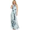 image:imageAdrianna Papell Womens Printed Chiffon Halter GownMint Multi