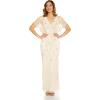 image:imageAdrianna Papell Womens Bead Surplice Blouson GownSoft Silk