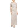 image:imageAdrianna Papell Womens Beaded Column GownMarble