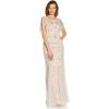 image:imageAdrianna Papell Womens Beaded Flutter Sleeve GownFlaxen