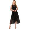 image:imageAdrianna Papell Womens Halter Velvet Tulle DressBlack