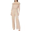 image:imageAdrianna Papell Womens Metallic Rosette JumpsuitChampagne Gold