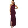 image:imageAdrianna Papell Womens One Shoulder Satin Crepe GownBordeaux Glow
