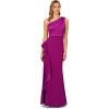 image:imageAdrianna Papell Womens One Shoulder Satin Crepe GownWild Orchid