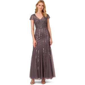 image:imageAdrianna Papell Womens Beaded Long DressMoonscape