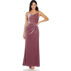 image:imageAdrianna Papell Womens Cowl Neck Velvet GownAntique Rose