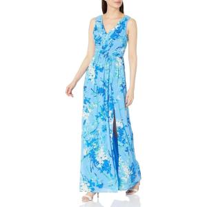 image:imageAdrianna Papell Womens Floral Print Sleeveless GownBlue