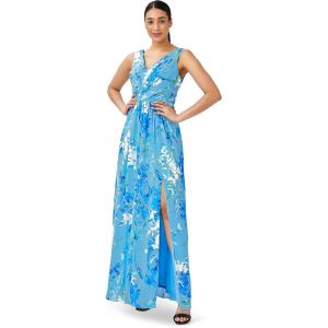 image:imageAdrianna Papell Womens Floral Print Sleeveless GownPeri Multi
