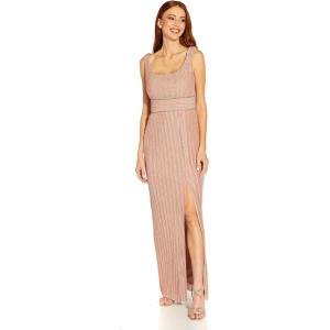 image:imageAdrianna Papell Womens Metallic Long GownRose