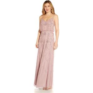 image:imageAdrianna Papell Womens Spaghetti Strap Blouson GownDusted Petal