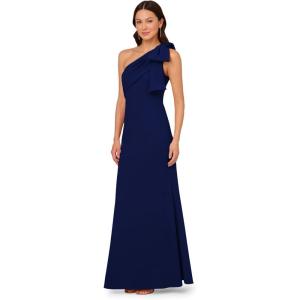 image:imageAdrianna Papell Womens Stretch Crepe Long DressNavy Sateen