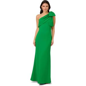 image:imageAdrianna Papell Womens Stretch Crepe Long DressPalm Leaf
