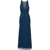 image:imageAdrianna Papell Womens Bead Halter Long DressDeep Blue