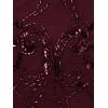 image:imageAdrianna Papell Womens Bead Halter Long DressNight Plum
