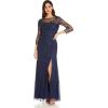 image:imageAdrianna Papell Womens Beaded Embroidered GownLight Navy