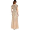 image:imageAdrianna Papell Womens Beaded Godet GownNude