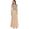 image:imageAdrianna Papell Womens Beaded Godet GownNude