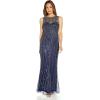 image:imageAdrianna Papell Womens Beaded Gown with Mermaid SkirtLight Navy