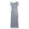 image:imageAdrianna Papell Womens Beaded Gown with Short SleevesGreen Granite