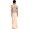 image:imageAdrianna Papell Womens Beaded Illusion Dress  Long Sequin Evening Dress with Fitted Bodice amp Tulle Skirt OverlayRosegold
